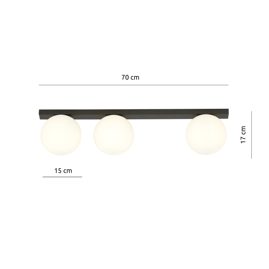 Loftlampe FIT 3xE14/10W/230V sort/hvid