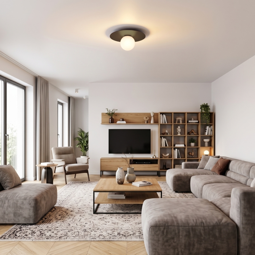 Loftlampe FLAT 1xE27/15W/230V 55x60 cm brun