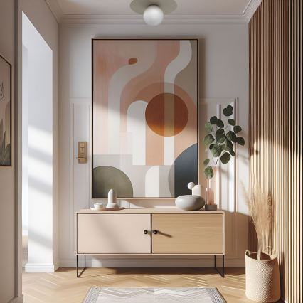Loftlampe FLAT 1xE27/15W/230V Ø35 cm beige