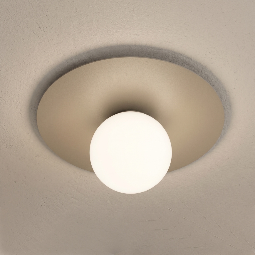 Loftlampe FLAT 1xE27/15W/230V Ø35 cm beige