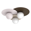 Loftlampe FLAT 3xE27/15W/230V 55x60 cm beige/creme/brun