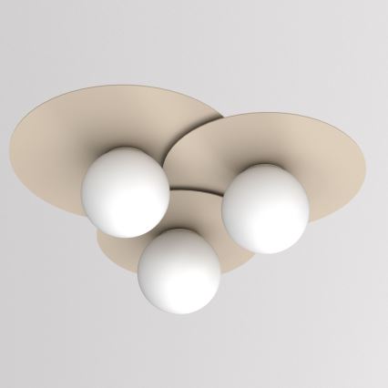 Loftlampe FLAT 3xE27/15W/230V 55x60 cm beige