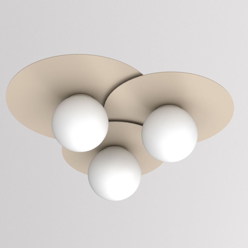 Loftlampe FLAT 3xE27/15W/230V 55x60 cm beige