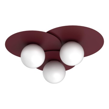 Loftlampe FLAT 3xE27/15W/230V 55x60 cm bordeaux