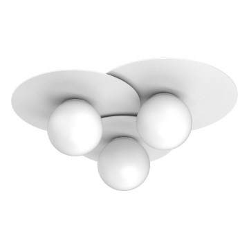 Loftlampe FLAT 3xE27/15W/230V 55x60 cm hvid