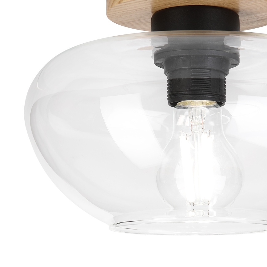 Loftlampe FLO WOOD 1xE27/15W/230V eg/klar Ø 22 cm