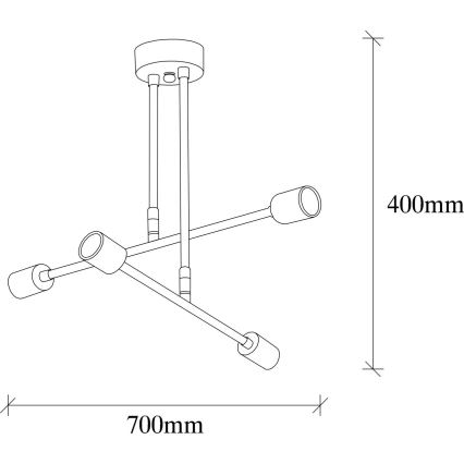 Loftlampe FLOWER 4xE27/40W/230V