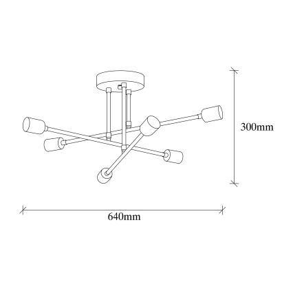 Loftlampe FLOWER 6xE27/40W/230V