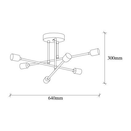 Loftlampe FLOWER 6xE27/40W/230V