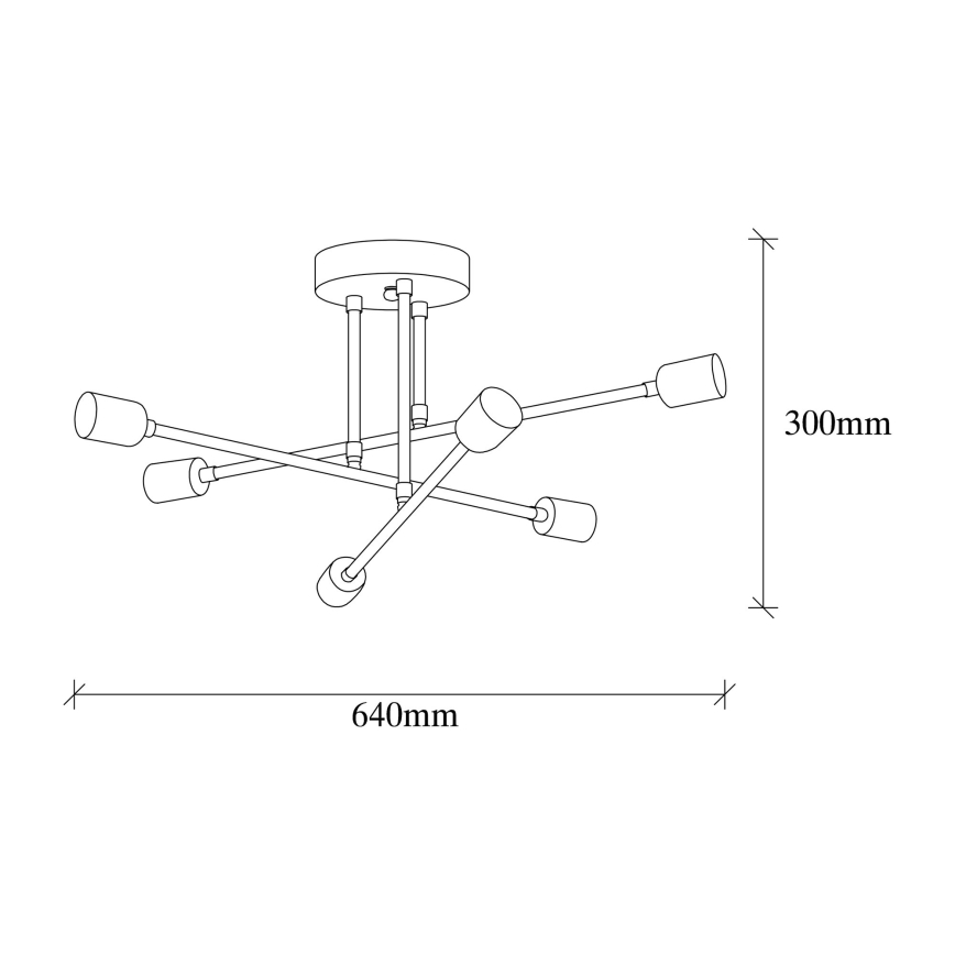 Loftlampe FLOWER 6xE27/40W/230V