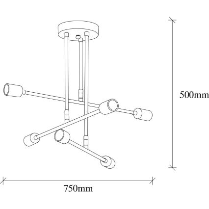 Loftlampe FLOWER 6xE27/40W/230V