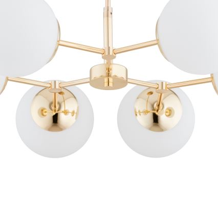 Loftlampe FOTON  6xE14/40W/230V guldfarvet/hvid