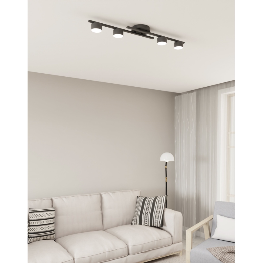 Loftlampe FRAGMENT 4xGX53/12W/230V sort
