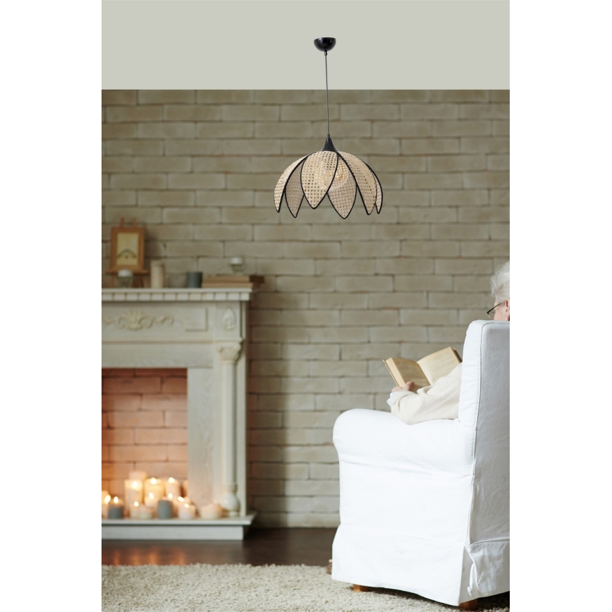 Loftlampe FUME 1xE27/40W/230V diameter 40 cm sort/beige