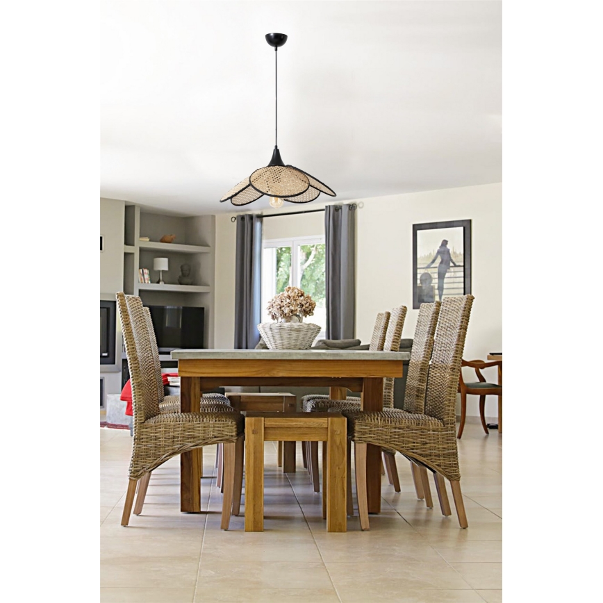 Loftlampe FUME 1xE27/40W/230V diameter 45 cm sort/beige