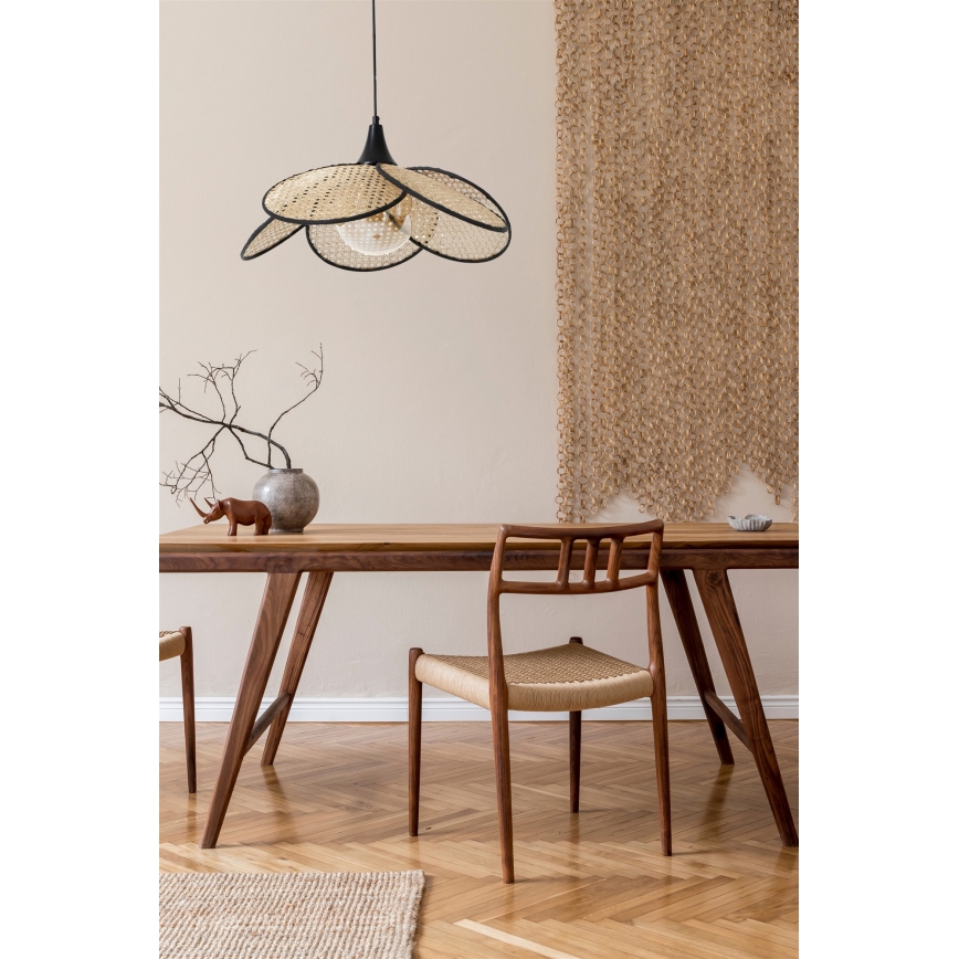Loftlampe FUME 1xE27/40W/230V Ø 45 cm sort/beige
