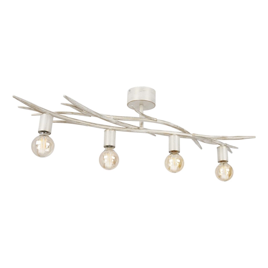 Loftlampe GARNISH 4xE27/15W/230V hvid/patina