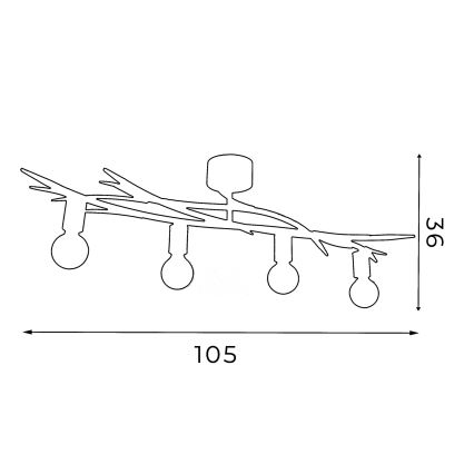 Loftlampe GARNISH 4xE27/15W/230V hvid/patina