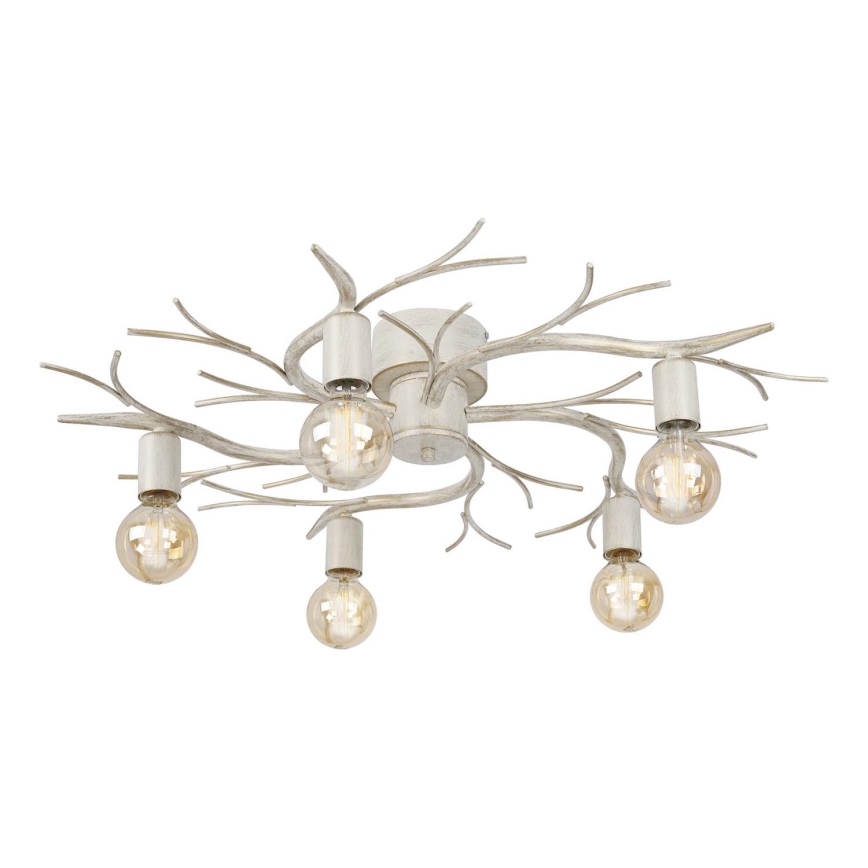 Loftlampe GARNISH 5xE27/15W/230V hvid/patina