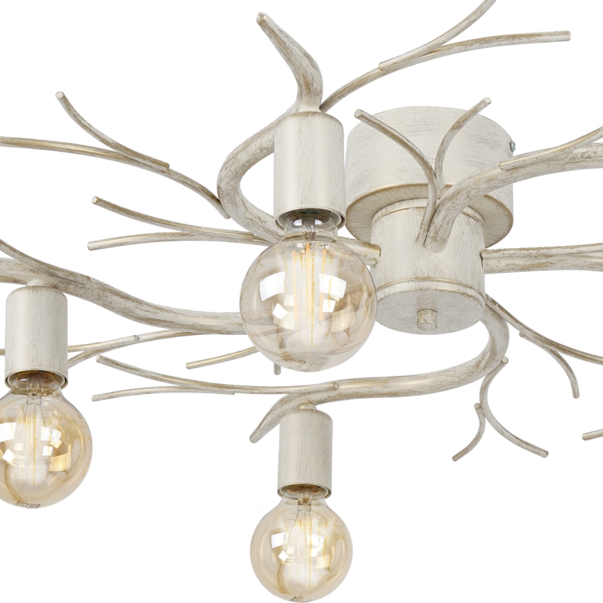 Loftlampe GARNISH 5xE27/15W/230V hvid/patina
