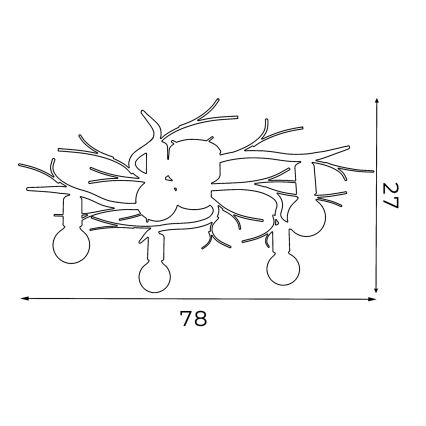 Loftlampe GARNISH 5xE27/15W/230V hvid/patina