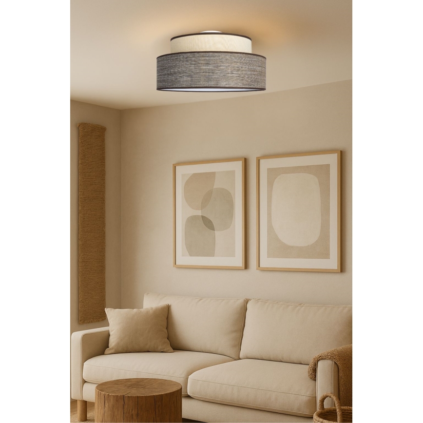 Loftlampe GRACE 1xE27/60W/230V cremefarvet/brun