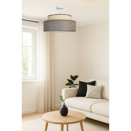 Loftlampe GRACE 1xE27/60W/230V cremefarvet/brun