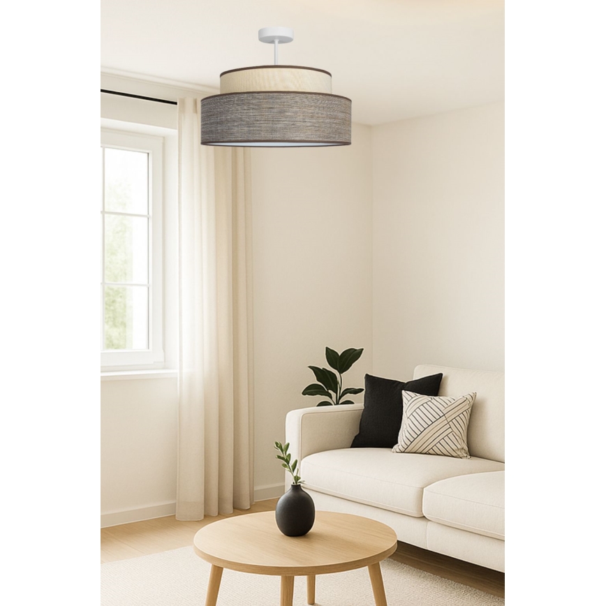 Loftlampe GRACE 1xE27/60W/230V cremefarvet/brun