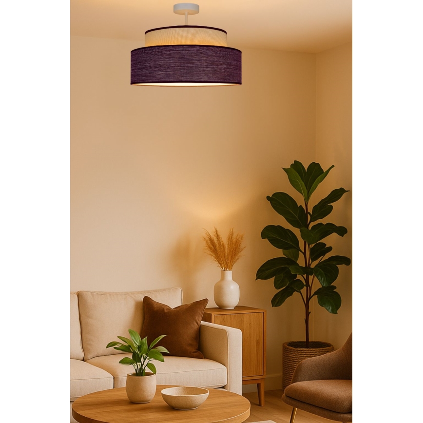 Loftlampe GRACE 1xE27/60W/230V cremefarvet/brun