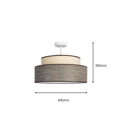 Loftlampe GRACE 1xE27/60W/230V cremefarvet/brun