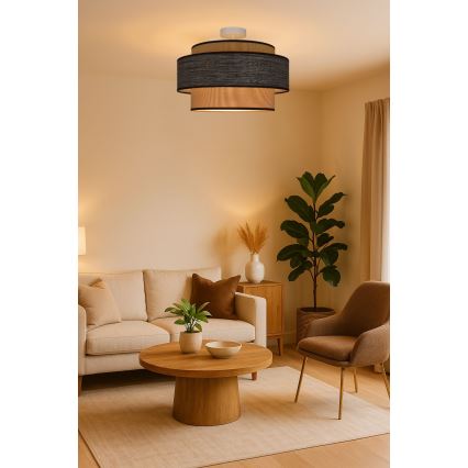 Loftlampe GRACE 1xE27/60W/230V cremefarvet/brun