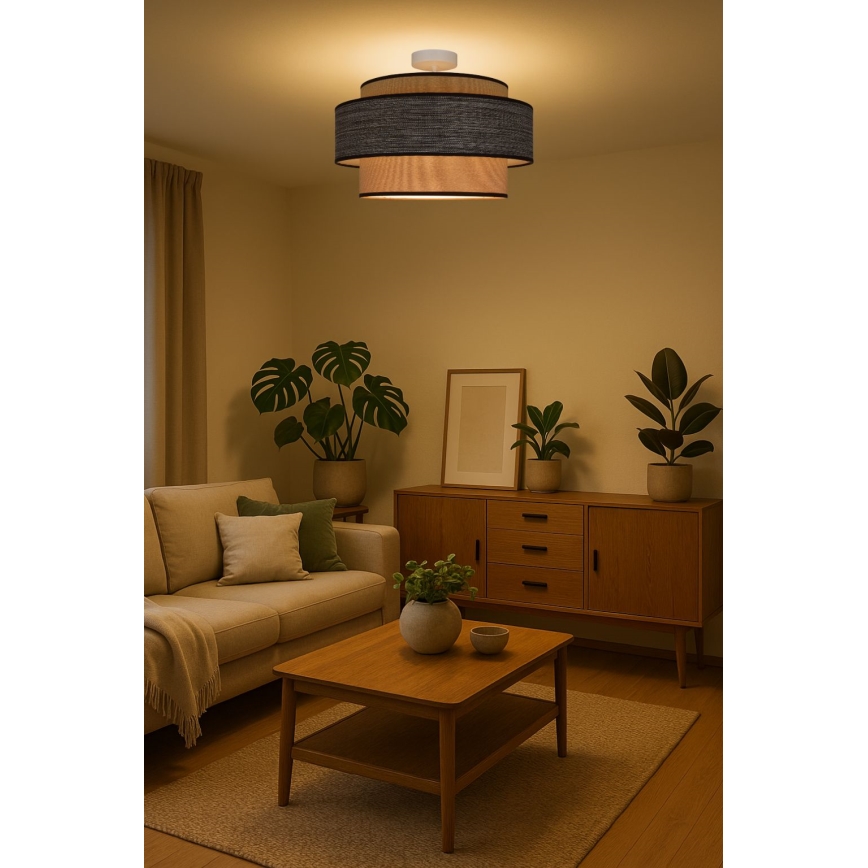 Loftlampe GRACE 1xE27/60W/230V cremefarvet/brun