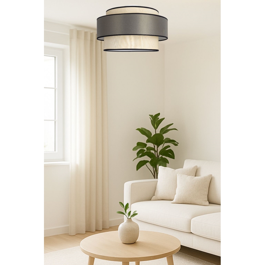 Loftlampe GRACE 1xE27/60W/230V cremefarvet/grå
