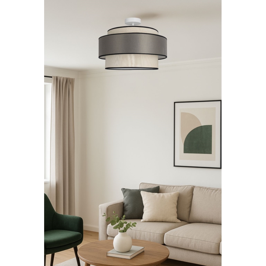 Loftlampe GRACE 1xE27/60W/230V cremefarvet/grå