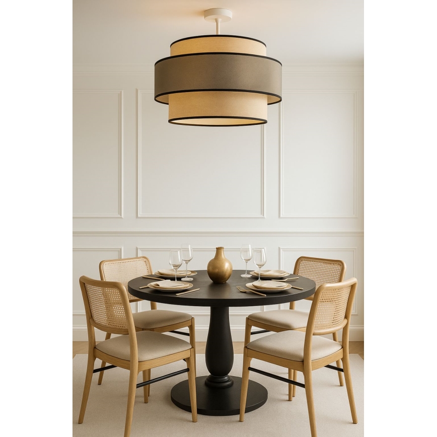 Loftlampe GRACE 1xE27/60W/230V cremefarvet/grå