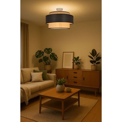 Loftlampe GRACE 1xE27/60W/230V cremefarvet/grå