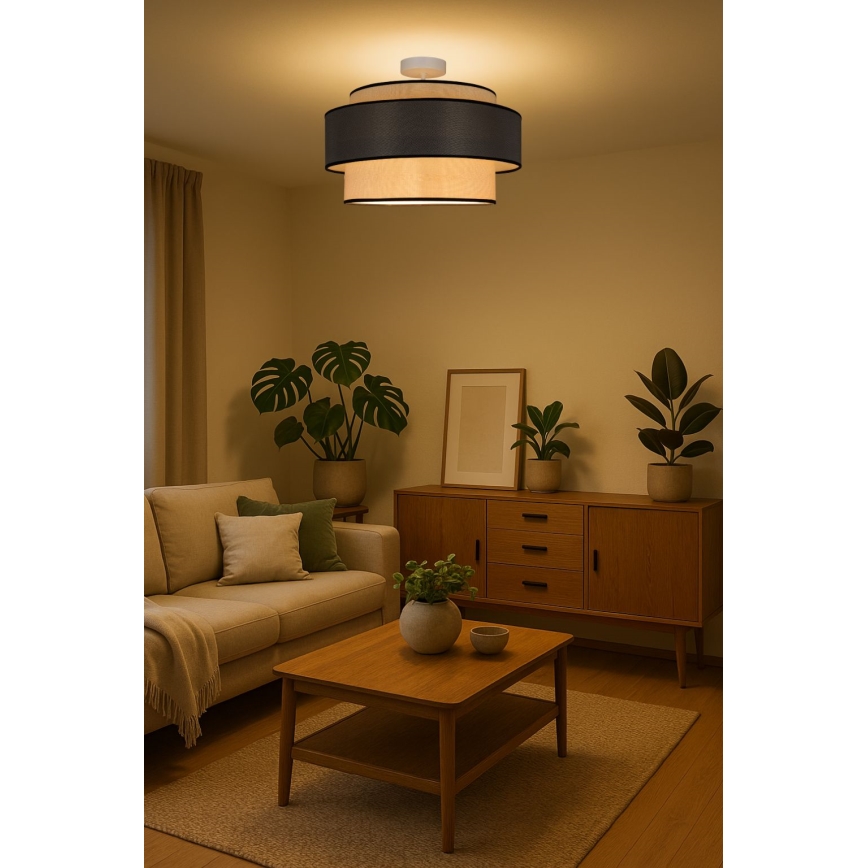 Loftlampe GRACE 1xE27/60W/230V cremefarvet/grå