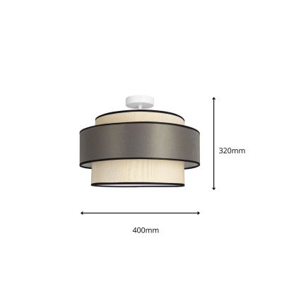 Loftlampe GRACE 1xE27/60W/230V cremefarvet/grå