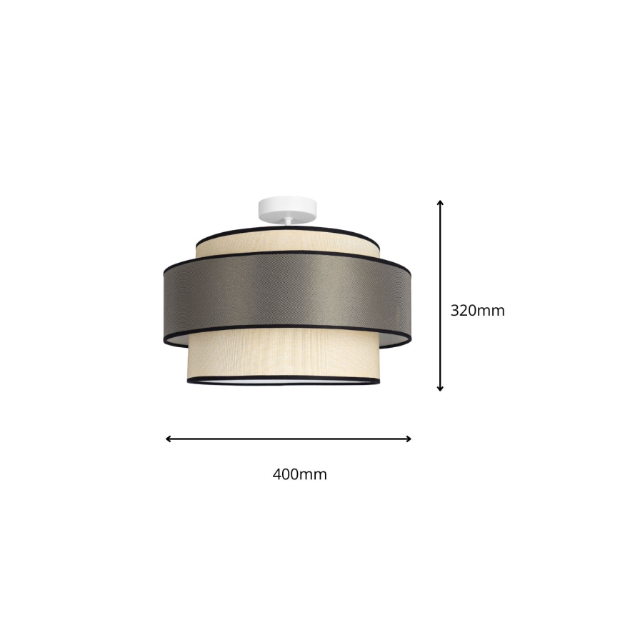 Loftlampe GRACE 1xE27/60W/230V cremefarvet/grå