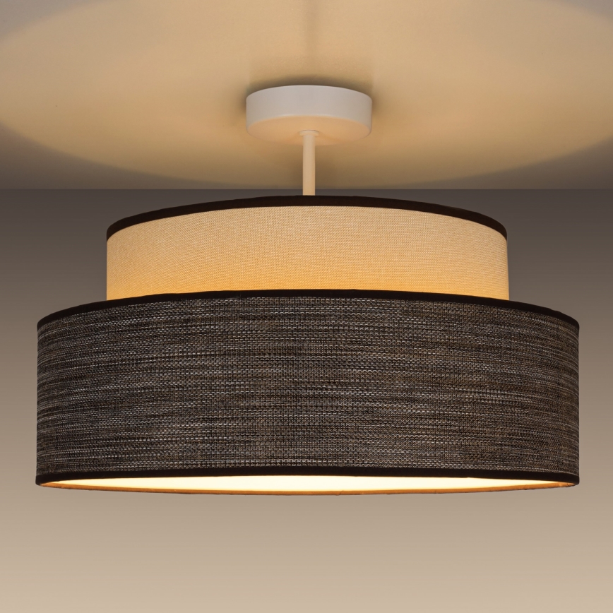 Loftlampe GRACE 1xE27/60W/230V diameter 40 cm cremefarvet/brun
