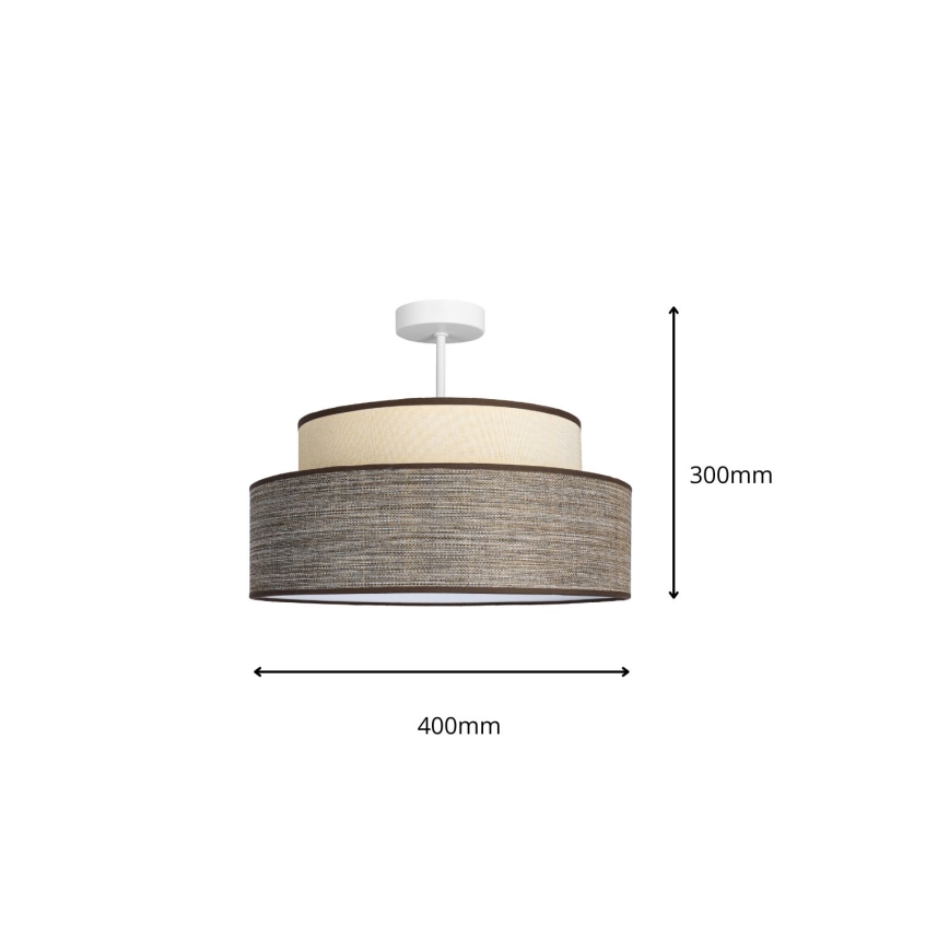 Loftlampe GRACE 1xE27/60W/230V diameter 40 cm cremefarvet/brun