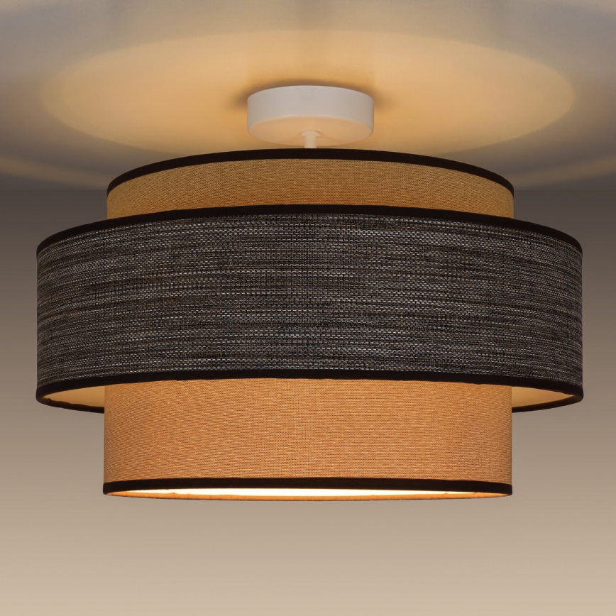 Loftlampe GRACE 1xE27/60W/230V diameter 40 cm cremefarvet/brun