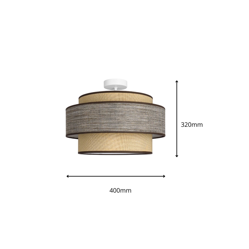 Loftlampe GRACE 1xE27/60W/230V diameter 40 cm cremefarvet/brun