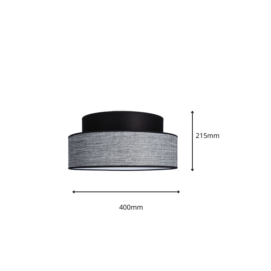 Loftlampe GRACE 1xE27/60W/230V diameter 40 cm sort/grå