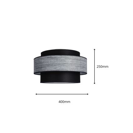 Loftlampe GRACE 1xE27/60W/230V diameter 40 cm sort/grå
