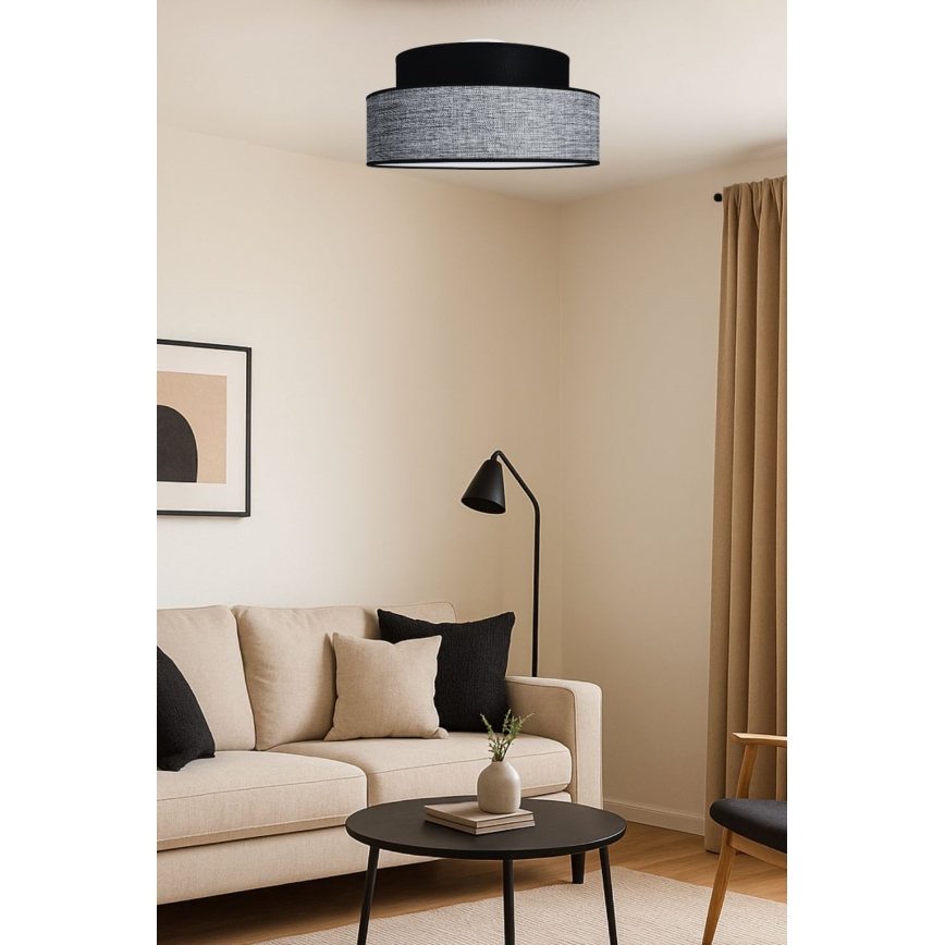 Loftlampe GRACE 1xE27/60W/230V sort/grå