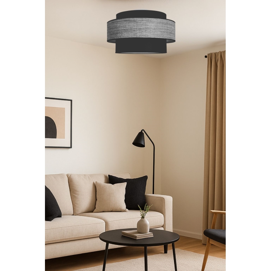 Loftlampe GRACE 1xE27/60W/230V sort/grå