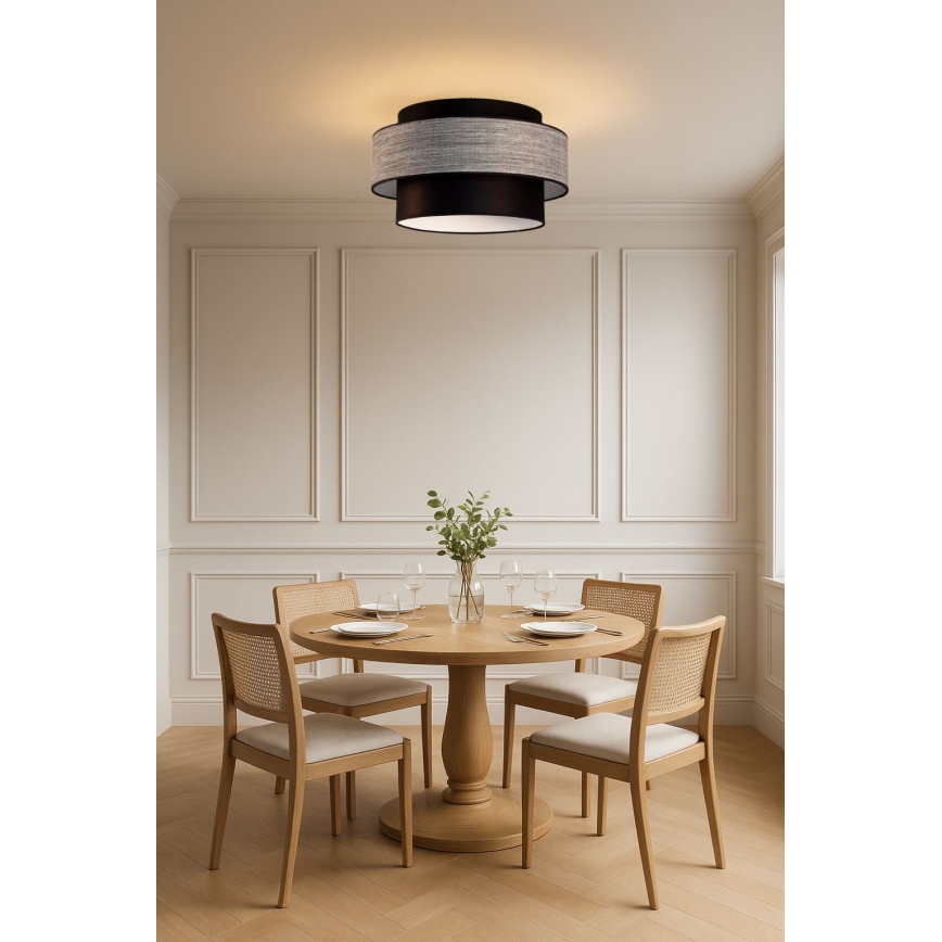 Loftlampe GRACE 1xE27/60W/230V sort/grå
