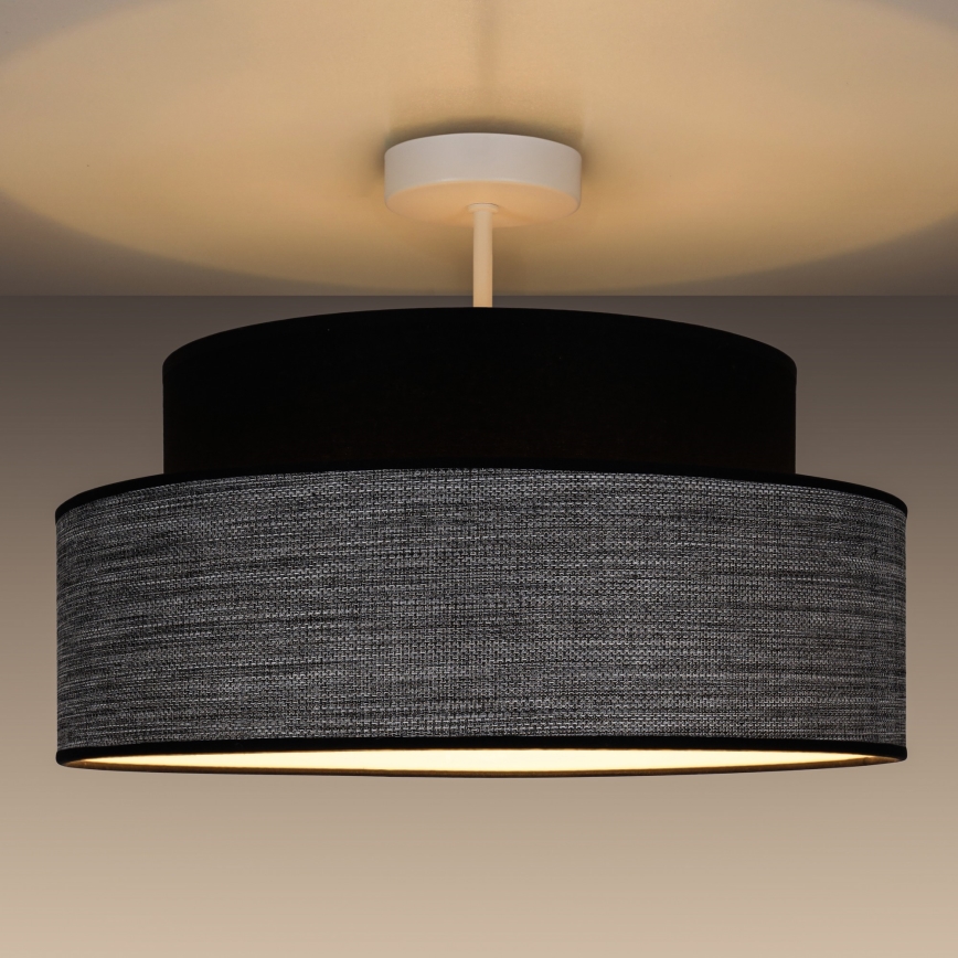 Loftlampe GRACE 1xE27/60W/230V sort/grå