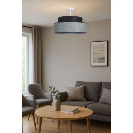 Loftlampe GRACE 1xE27/60W/230V sort/grå